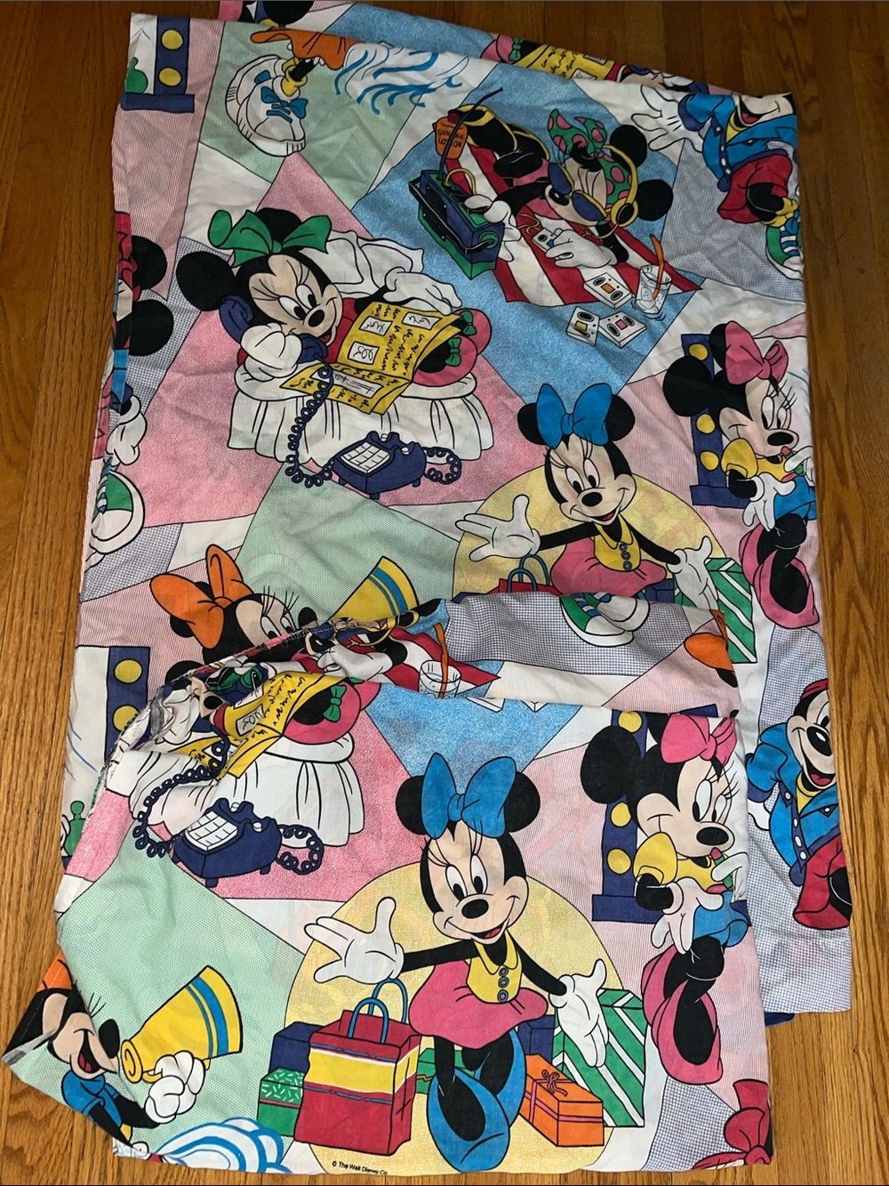 Vtg Y2K Minnie Mouse Fashionista Twin Fitted & Flat Sheets Walt Disney Co *READ*